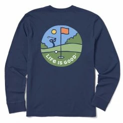 Life Is Good Mens Golf Coin Long Sleeve Crusher T Shirt
