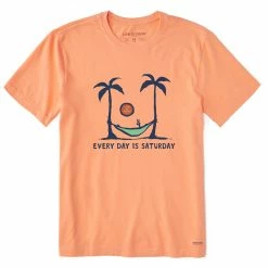 Life Is Good Mens Saturday Hammock Palms Short Sleeve T Shirt