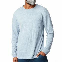 Threads 4 Thought Men's Triblend Long Sleeve Pocket Crew T Shirt