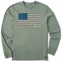 Life Is Good Mens Star Spangled Flag Long Sleeve Crusher T Shirt