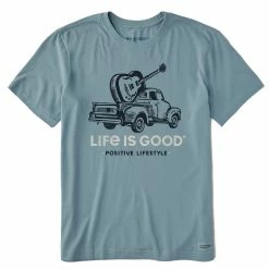 Life Is Good Mens Music Truck Crusher T Shirt