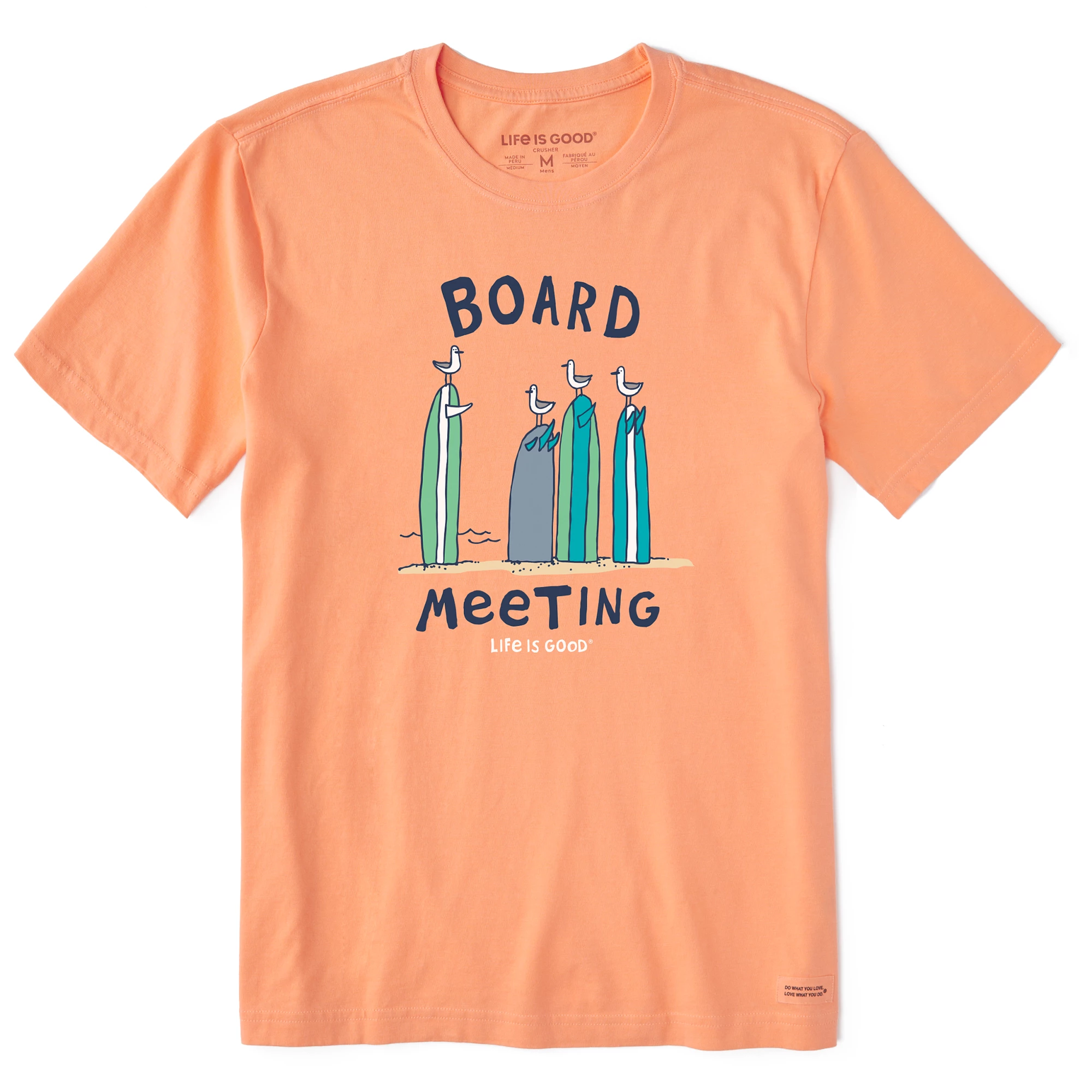 Life Is Good Mens Surf Board Meeting Crusher-Lite T Shirt