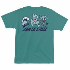 Santa Cruz Mens Beach Bum Hand Scene Short Sleeve Regular T Shirt