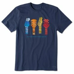 Life Is Good Mens Tie Dye Diversified Guitars Short Sleeve T Shirt