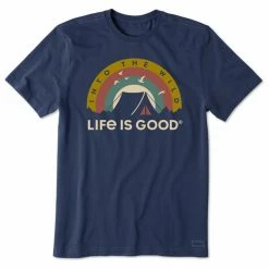 Life Is Good Mens Into The Wild Tent Short Sleeve T Shirt