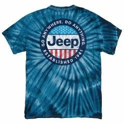 Jeep Mens USA Tie Dye Flag T Shirt