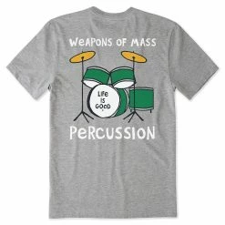 Life Is Good Mens Weapons Of Mass Percussion Crusher-Lite T Shirt