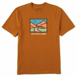 Life Is Good Mens Get Outta Town Vista Crusher-Lite T Shirt