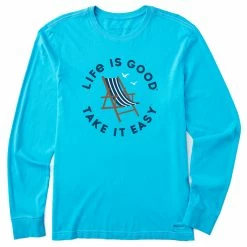 Life Is Good Mens Take It Easy Long Sleeve Crusher-Lite T Shirt