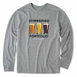 Life Is Good Mens Diversified Portfolio Beer Long Sleeve Crusher T Shirt