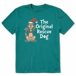 Life Is Good Mens Max The Rescue Dog Crusher T Shirt