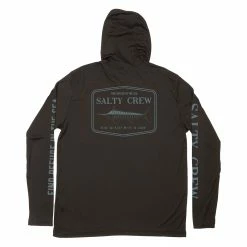 Salty Crew Mens Stealth Black Hood Sunshirt