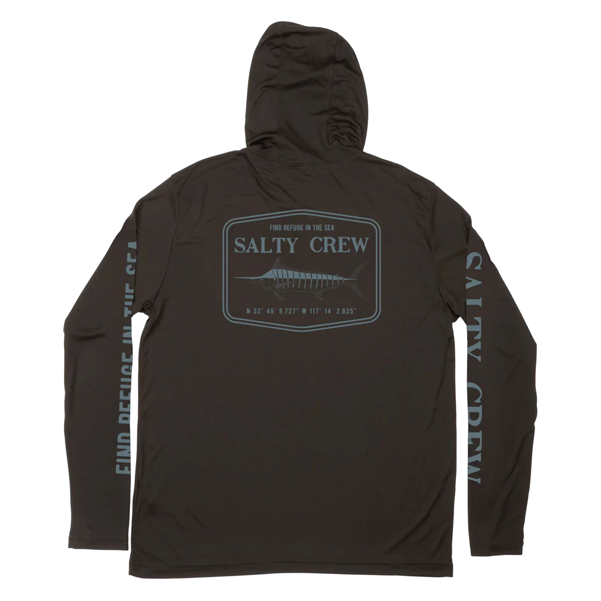 Salty Crew Mens Stealth Black Hood Sunshirt