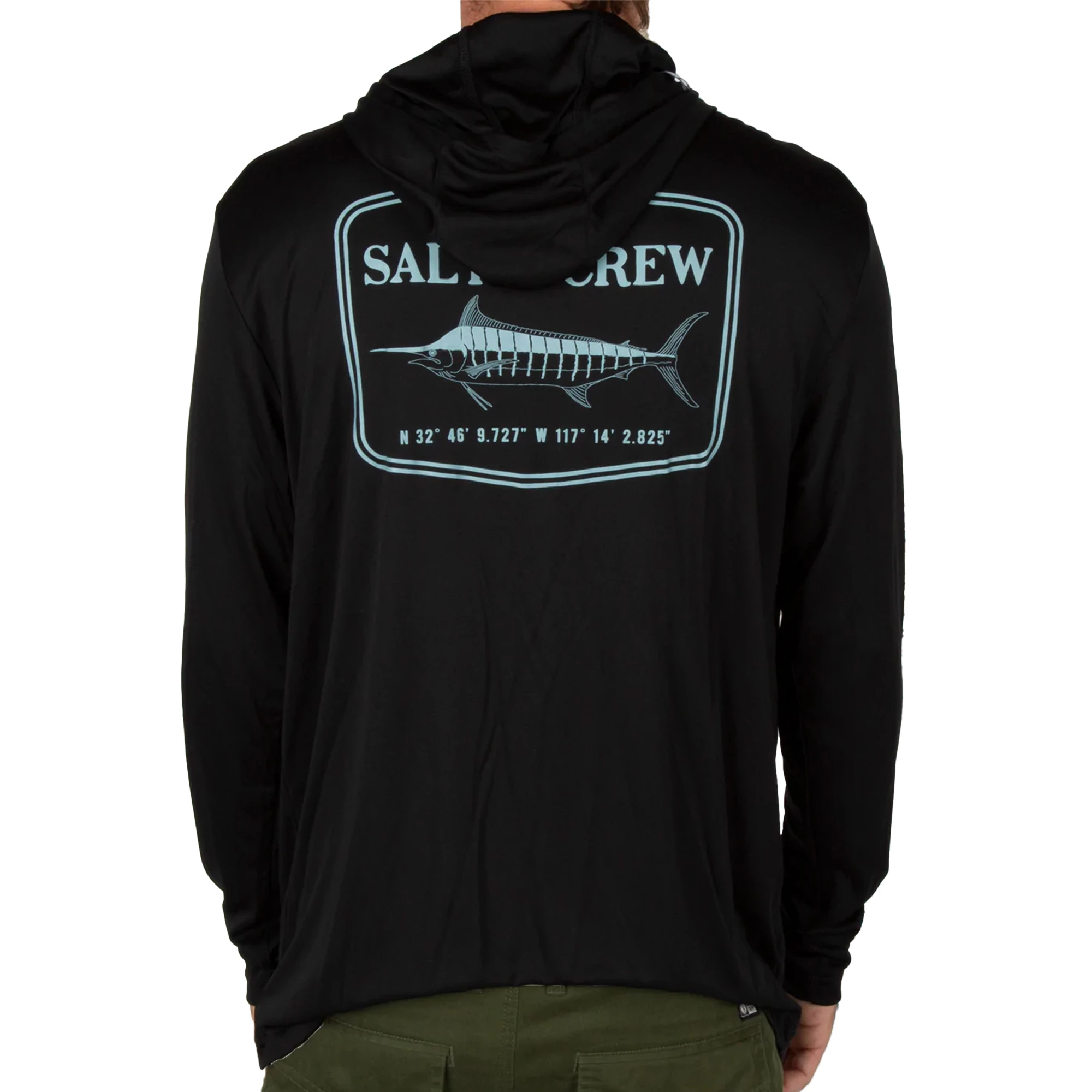 Salty Crew Mens Stealth Black Hood Sunshirt - Image 2