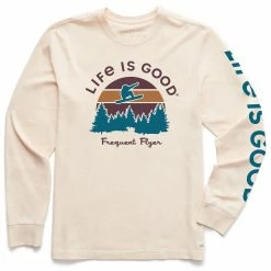 Life Is Good Mens Frequent Flyer Snowboard Long Sleeve Crusher T Shirt
