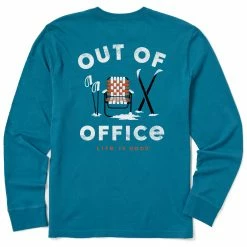 Life Is Good Mens Out Of Office Ski Long Sleeve Crusher T Shirt