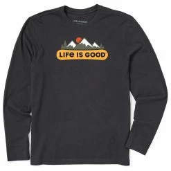 Life Is Good Mens Snowy Mountains Long Sleeve Crusher T Shirt