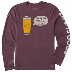 Life Is Good Mens Trust Me Beer Long Sleeve Crusher T Shirt