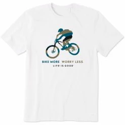 Life Is Good Men's Bike More Worry Less Crusher T Shirt