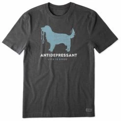 Life Is Good Men's Canine Antidepressant Crusher T Shirt