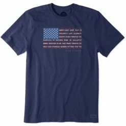 Life Is Good Men's Anthem Flag Crusher T Shirt