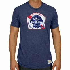 Original Retro Brand Men's Short Sleeve Pabst Blue Ribbon T-Shirt Navy